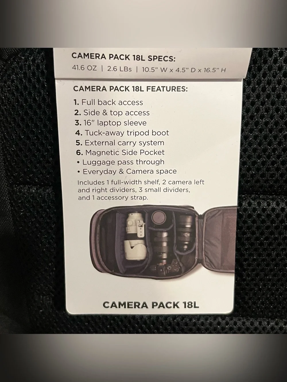 Nomatic x Peter McKinnon Luma 18L Black Camera Backpack